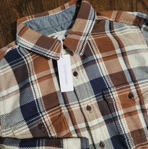 Outerknown NWT Men’s Blanket Shirt Flannel Organic Cotton Blue Brown plaid small